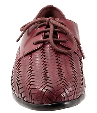 Trotters Lizzie Herringbone Woven Leather Lace Up Dress Oxfords