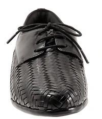 Trotters Lizzie Herringbone Woven Leather Lace Up Dress Oxfords