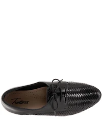 Trotters Lizzie Herringbone Woven Leather Lace Up Dress Oxfords