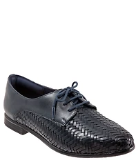 Trotters Lizzie Herringbone Woven Leather Lace Up Dress Oxfords