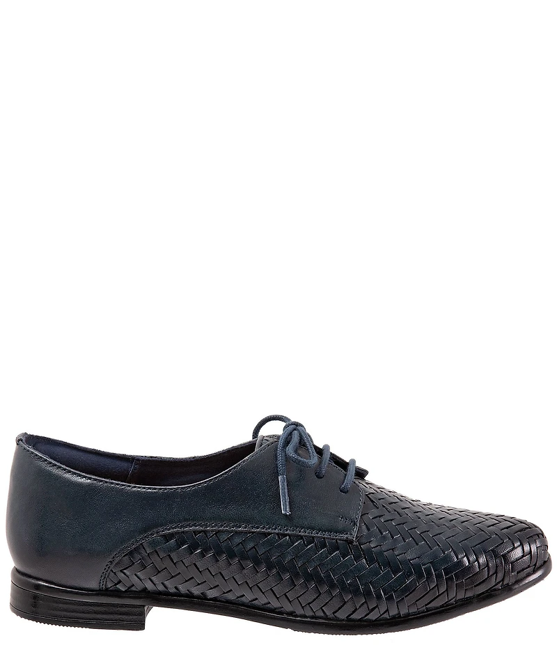 Trotters Lizzie Herringbone Woven Leather Lace Up Dress Oxfords