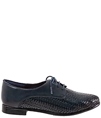 Trotters Lizzie Herringbone Woven Leather Lace Up Dress Oxfords