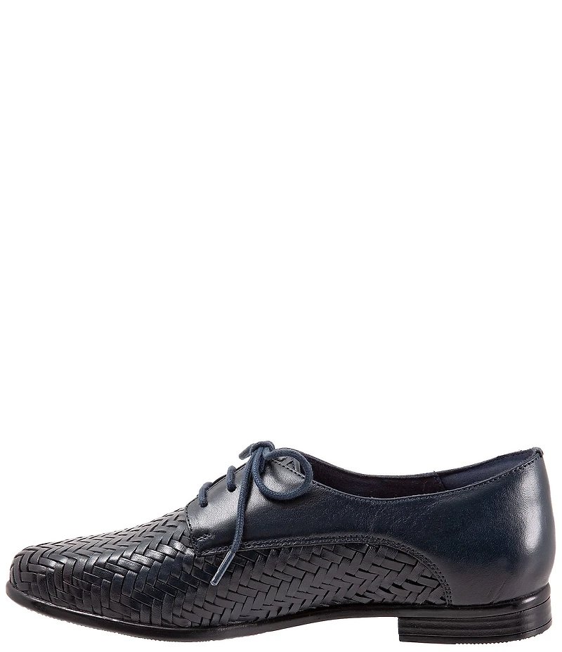 Trotters Lizzie Herringbone Woven Leather Lace Up Dress Oxfords