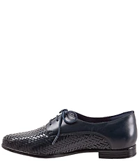 Trotters Lizzie Herringbone Woven Leather Lace Up Dress Oxfords