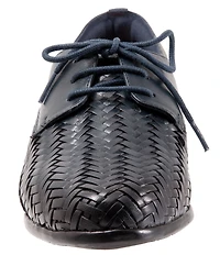 Trotters Lizzie Herringbone Woven Leather Lace Up Dress Oxfords