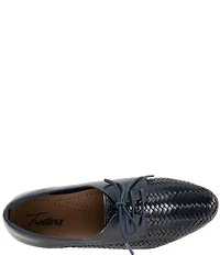 Trotters Lizzie Herringbone Woven Leather Lace Up Dress Oxfords