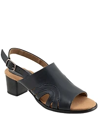 Trotters Mariam Leather Slingback Block Heel Sandals