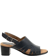 Trotters Mariam Leather Slingback Block Heel Sandals