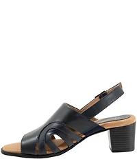 Trotters Mariam Leather Slingback Block Heel Sandals