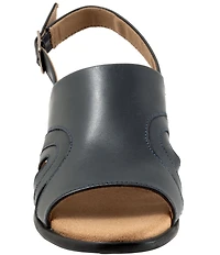 Trotters Mariam Leather Slingback Block Heel Sandals