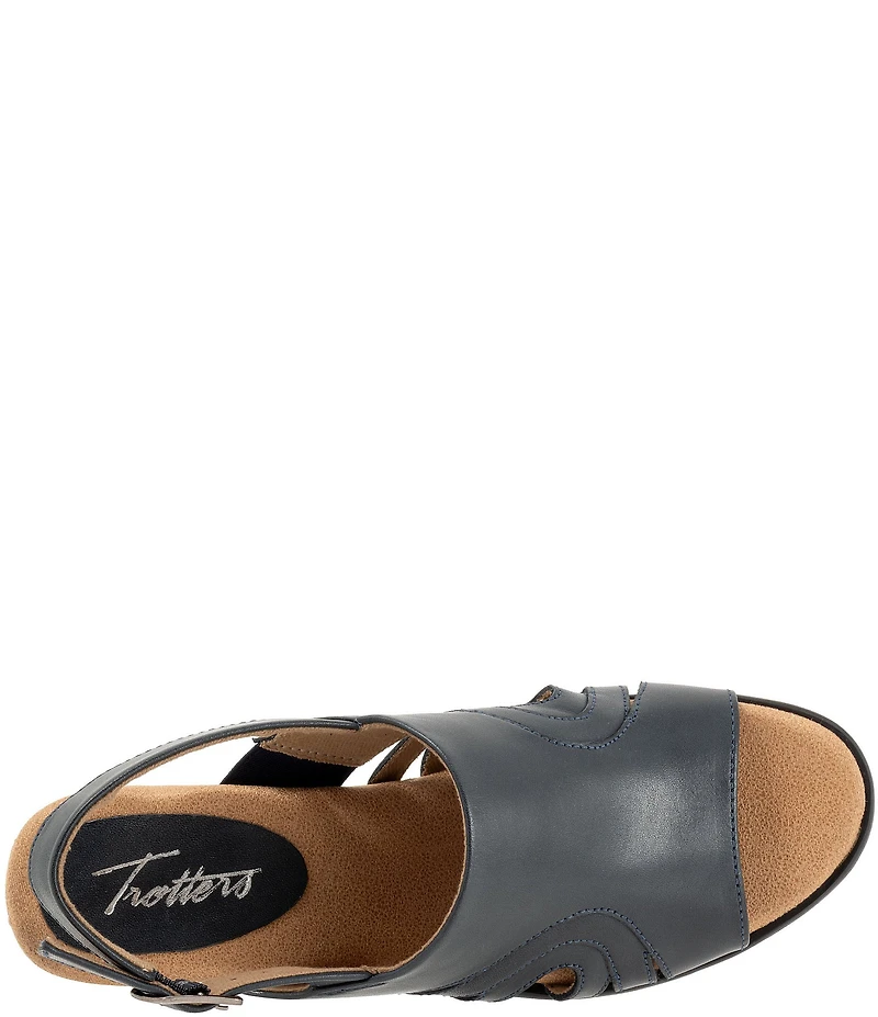 Trotters Mariam Leather Slingback Block Heel Sandals