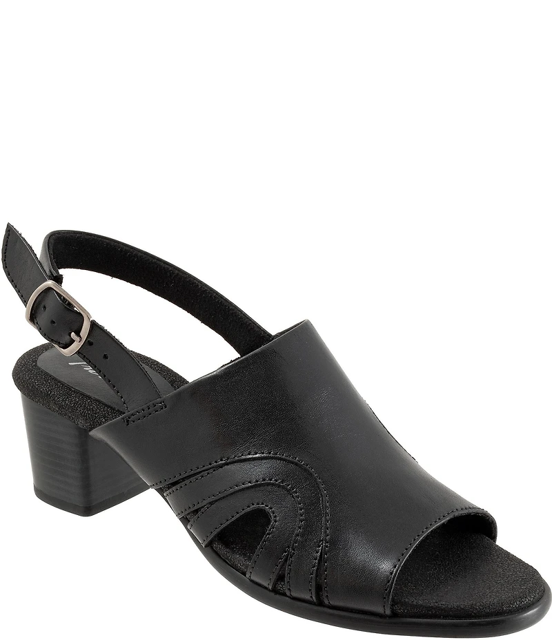 Trotters Mariam Leather Slingback Block Heel Sandals
