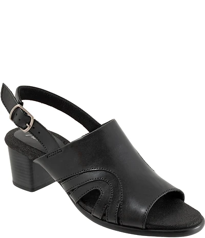 Trotters Mariam Leather Slingback Block Heel Sandals