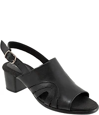 Trotters Mariam Leather Slingback Block Heel Sandals