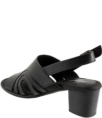 Trotters Mariam Leather Slingback Block Heel Sandals