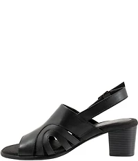 Trotters Mariam Leather Slingback Block Heel Sandals