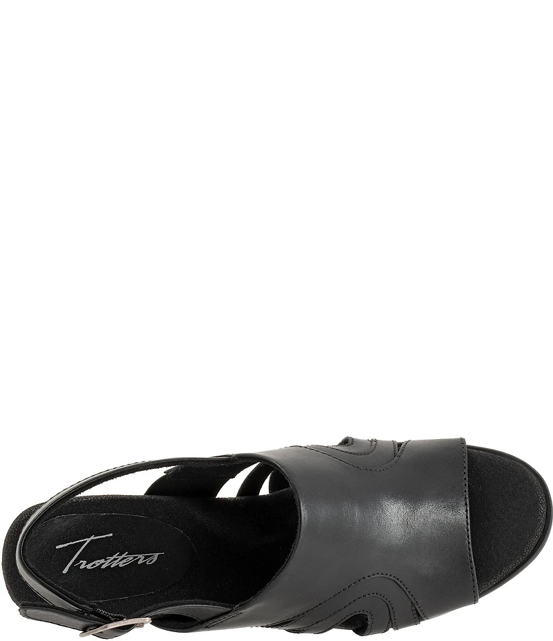Trotters Mariam Leather Slingback Block Heel Sandals