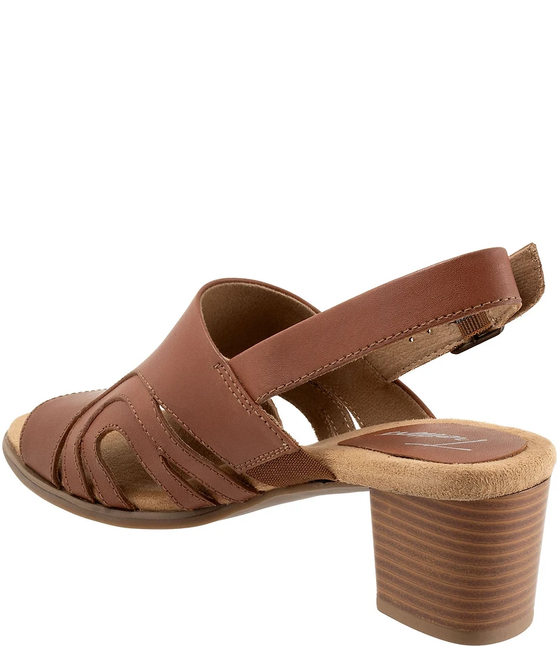 Trotters Mariam Leather Slingback Block Heel Sandals
