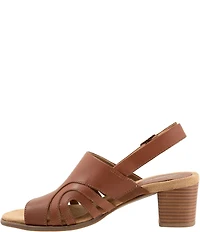 Trotters Mariam Leather Slingback Block Heel Sandals