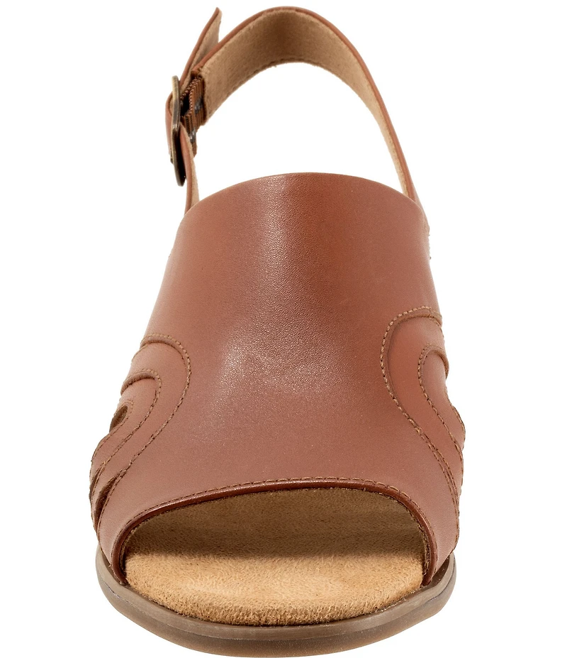 Trotters Mariam Leather Slingback Block Heel Sandals