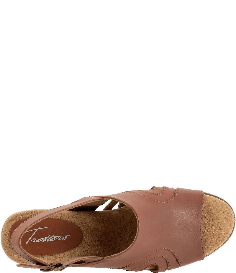 Trotters Mariam Leather Slingback Block Heel Sandals