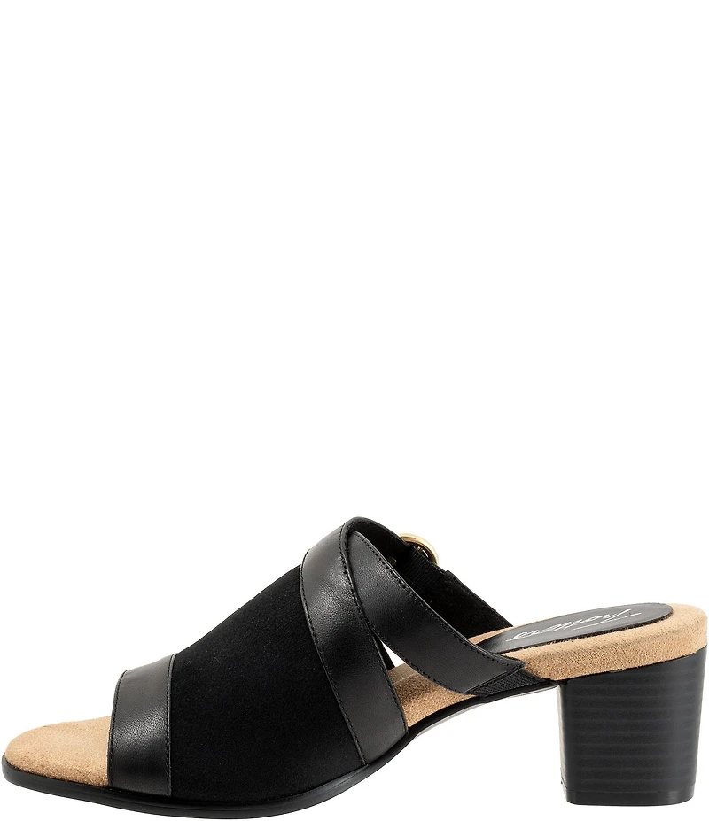 Trotters Mitzie Leather Buckled Slide Sandals