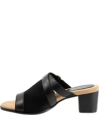 Trotters Mitzie Leather Buckled Slide Sandals