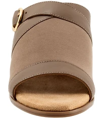 Trotters Mitzie Leather Buckled Slide Sandals