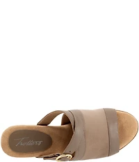 Trotters Mitzie Leather Buckled Slide Sandals