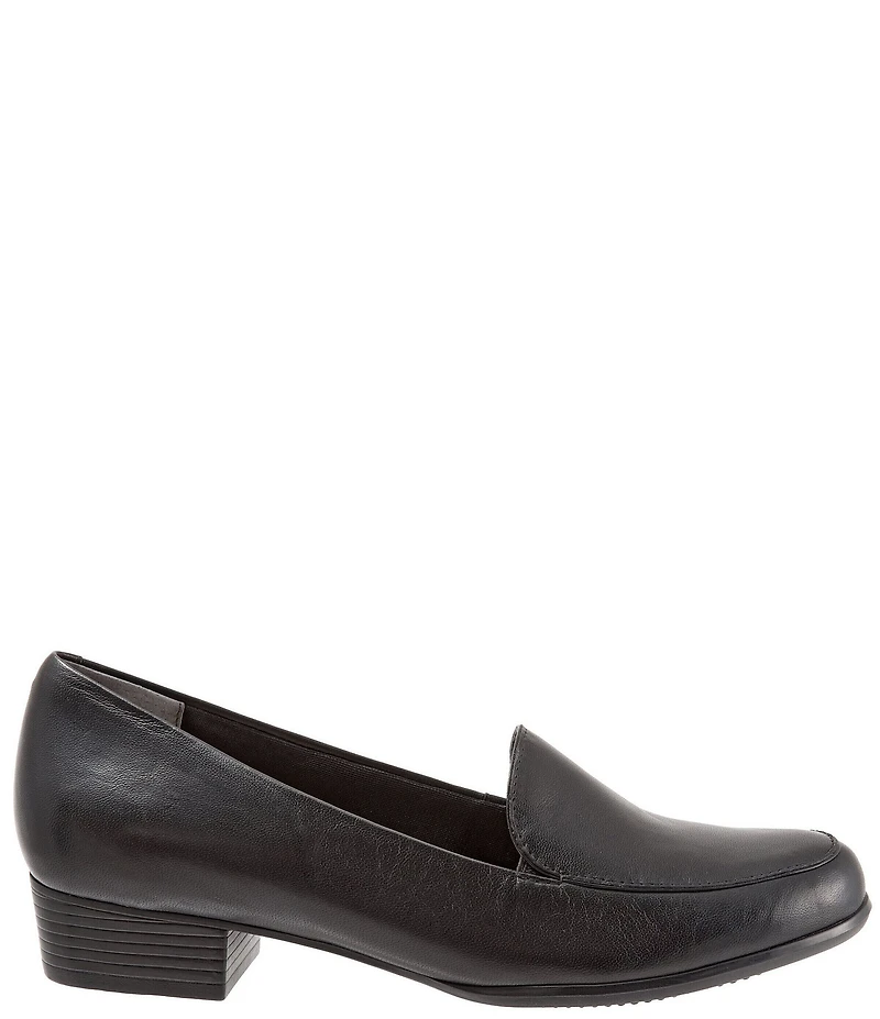 Trotters Monarch Leather Slip-On Block Heel Loafers