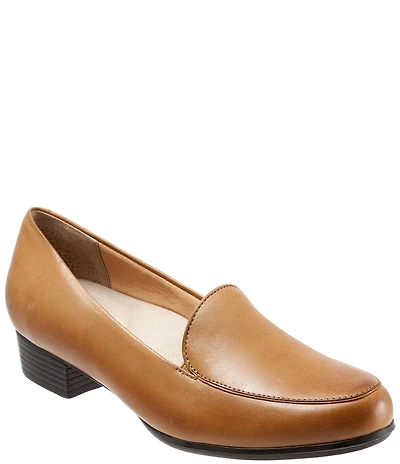 Trotters Monarch Leather Slip-On Block Heel Loafers