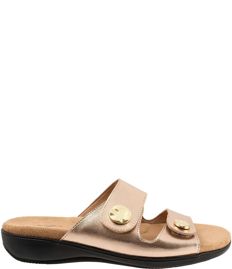 Trotters Ruthie Metallic Leather Slide Sandals