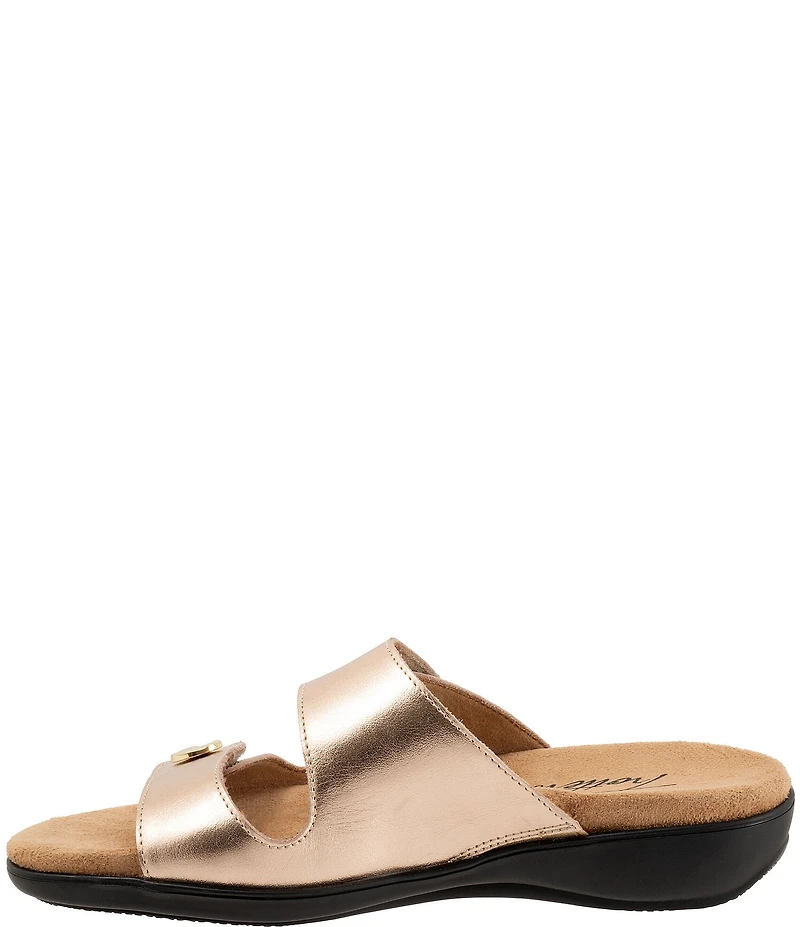 Trotters Ruthie Metallic Leather Slide Sandals