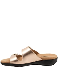 Trotters Ruthie Metallic Leather Slide Sandals