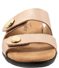 Trotters Ruthie Metallic Leather Slide Sandals