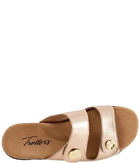 Trotters Ruthie Metallic Leather Slide Sandals