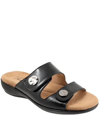 Trotters Ruthie Metallic Leather Slide Sandals