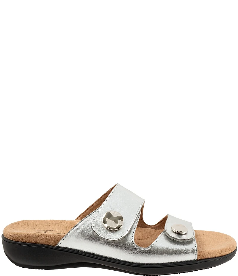 Trotters Ruthie Metallic Leather Slide Sandals