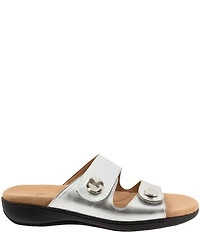 Trotters Ruthie Metallic Leather Slide Sandals