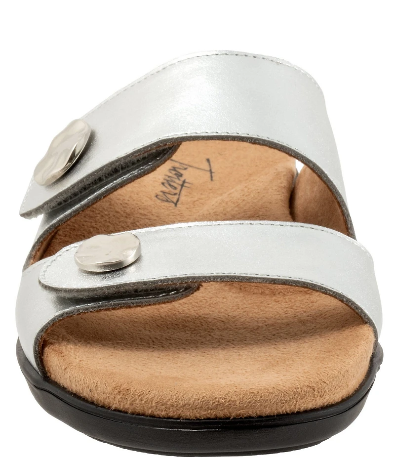 Trotters Ruthie Metallic Leather Slide Sandals