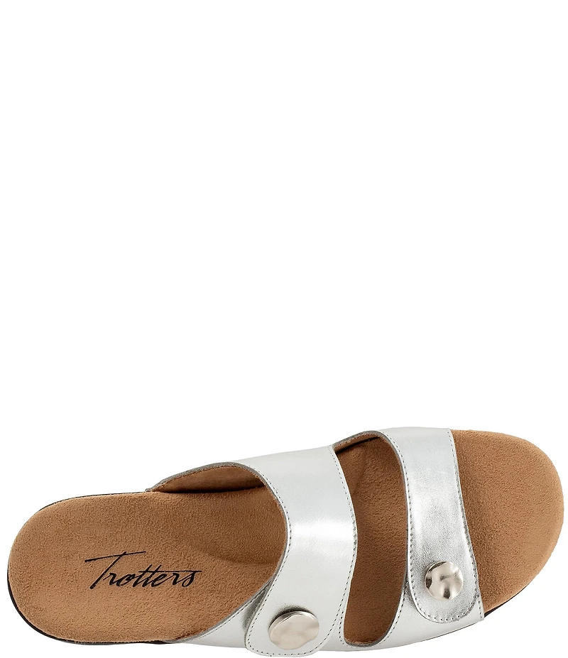Trotters Ruthie Metallic Leather Slide Sandals