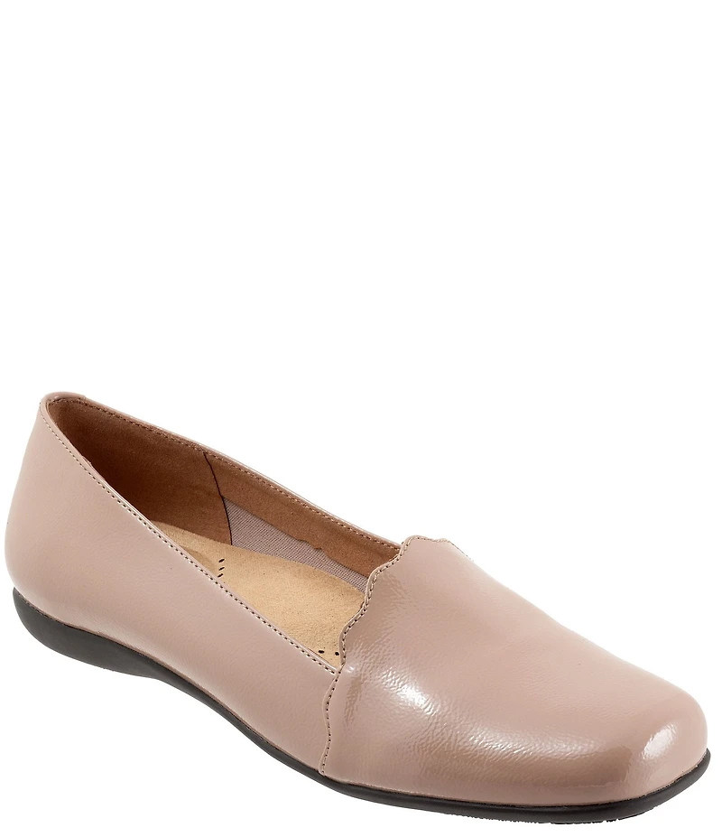 Trotters Sage Patent Scalloped Detail Slip On Loafers