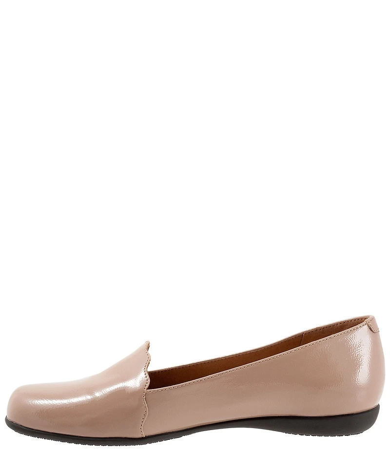 Trotters Sage Patent Scalloped Detail Slip On Loafers