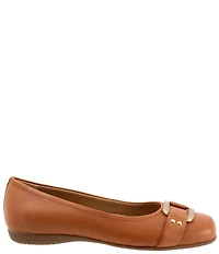 Trotters Sizzle Leather Metal Buckle Hardware Ballet Flats