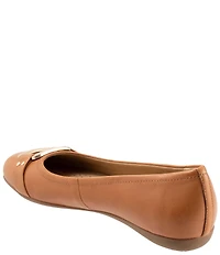 Trotters Sizzle Leather Metal Buckle Hardware Ballet Flats