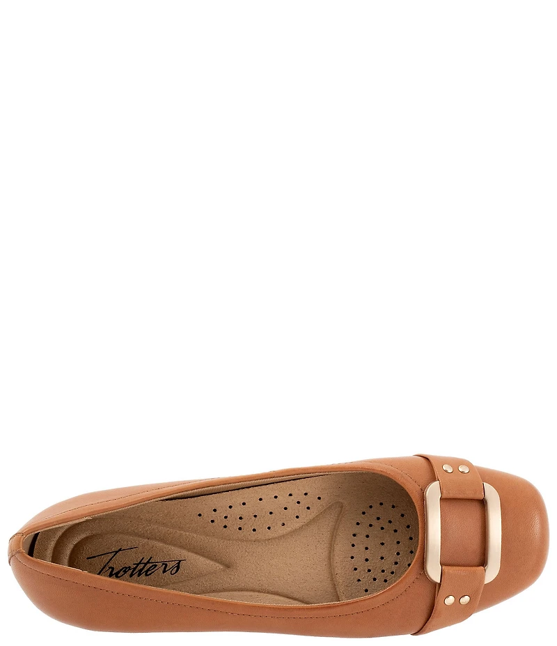 Trotters Sizzle Leather Metal Buckle Hardware Ballet Flats