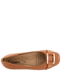 Trotters Sizzle Leather Metal Buckle Hardware Ballet Flats