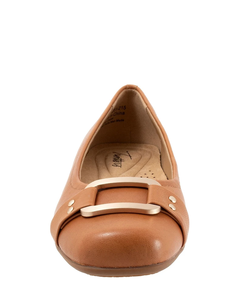 Trotters Sizzle Leather Metal Buckle Hardware Ballet Flats