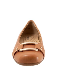 Trotters Sizzle Leather Metal Buckle Hardware Ballet Flats