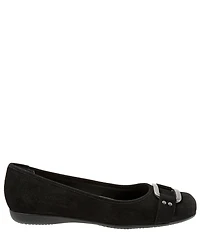 Trotters Sizzle Signature Suede Buckle Hardware Ballet Flats